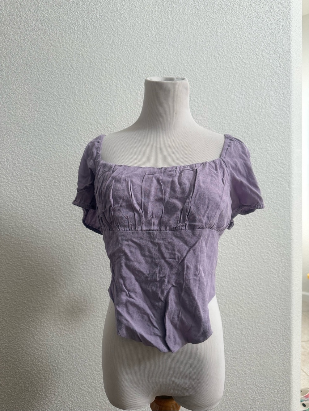 Elodie Lilac Square-Neck Crop Top
